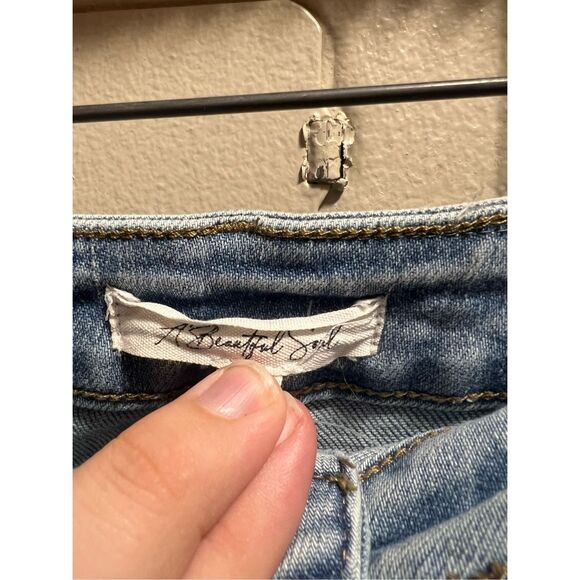 A Beautiful Soul Today Is Your Day Blue Jeans Shorts Woman’s Size 14 - Picture 6 of 11